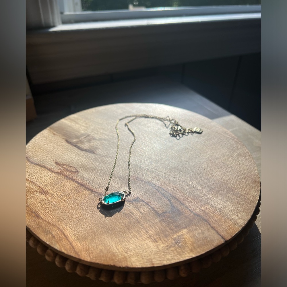 Kendra Scott gold and aqua necklace